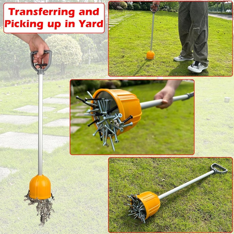 MUTUACTOR Strong Lifting Magnet with Handle,Quick Release Magnet Pickup Tools for Bulk Parts,Large Rare Earth Magnets Hand Tools for Transferring and Picking Up Nails Screws Nuts and Metal Objects - Image 3